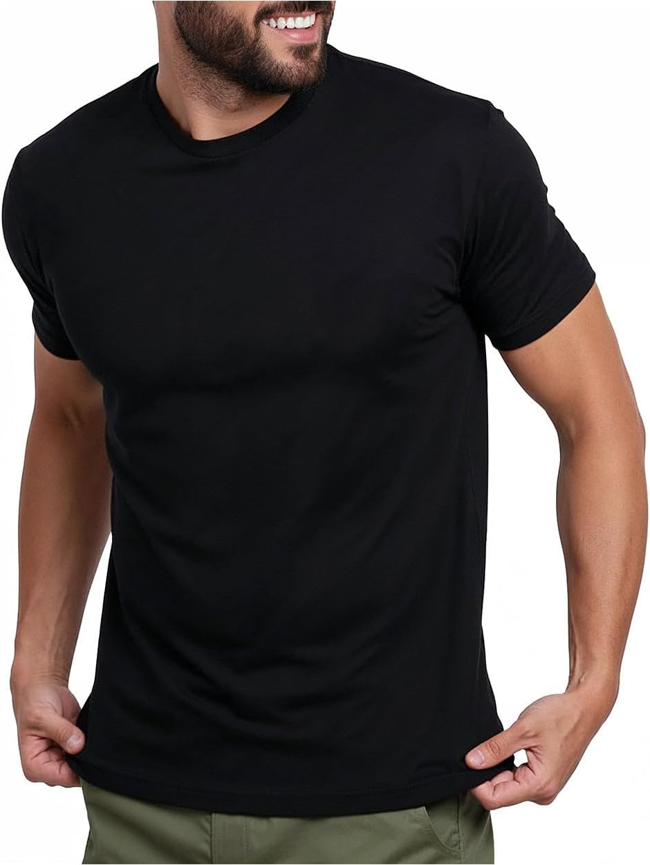 Mens T Shirt - Short Sve Crew Neck Soft Fitted Tees S - 4XL Fresh Classic Tshirts
