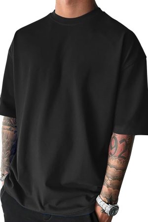 Men's Fashion Oversized Tshirts Workout Short Sve T-Shirt Dry Fit Lightweight Crewneck Tee Tops