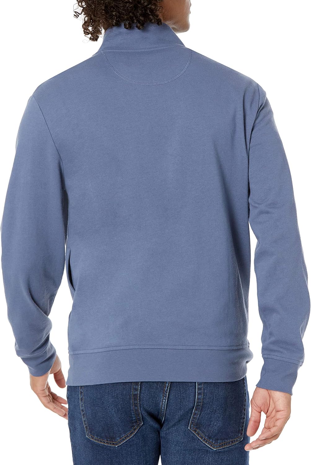 Men's Full Zip Mock Neck French Terry Sweatshirt, Lightweight - Image 2