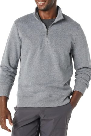 Men's Long-Sleeve Quarter-Zip Pullover Fleece Sweatshirt