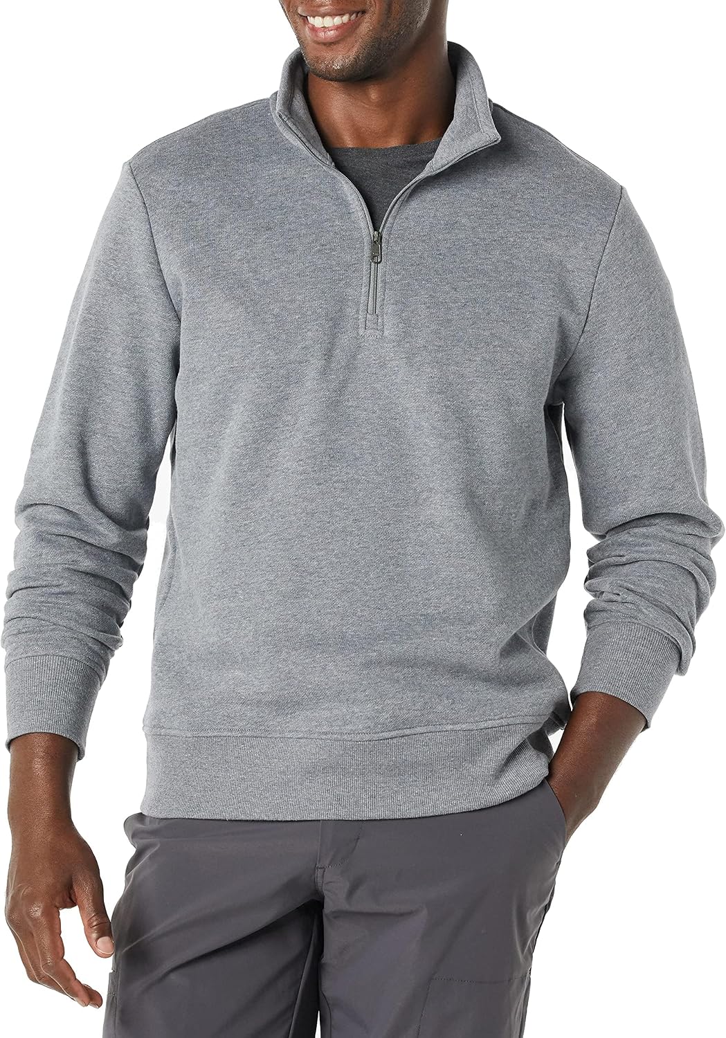 Men's Long-Sleeve Quarter-Zip Pullover Fleece Sweatshirt