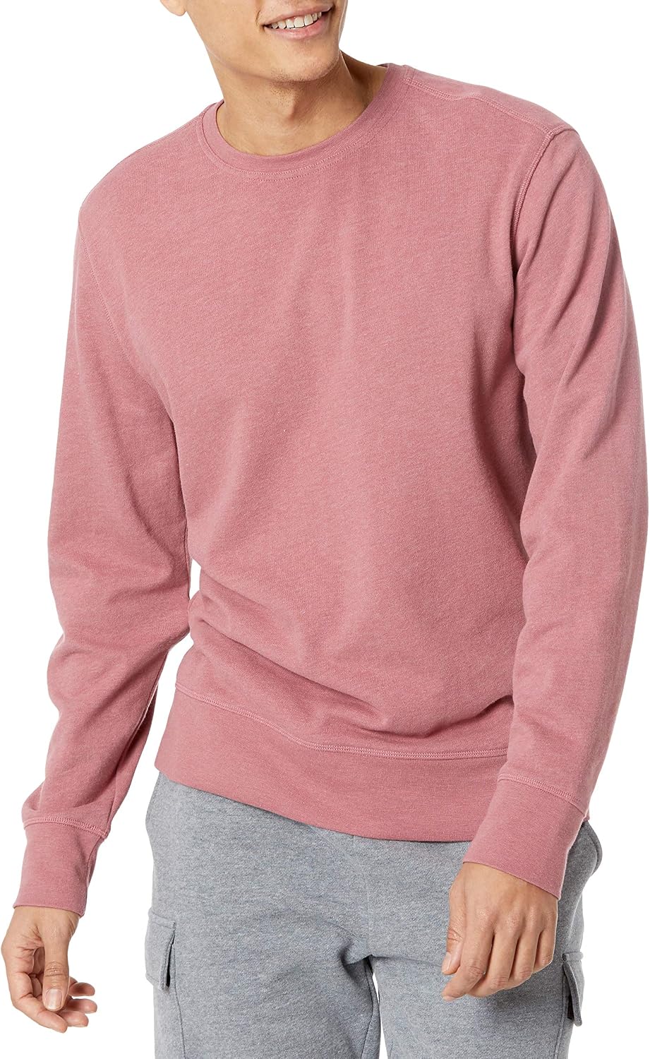 Men's Long-Sleeve Lightweight French Terry Crewneck Sweatshirt