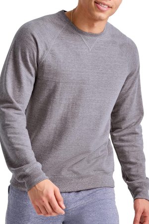 Men's French Terry Sweatshirt, Tri-Blend Crewneck Sweatshirt for Men