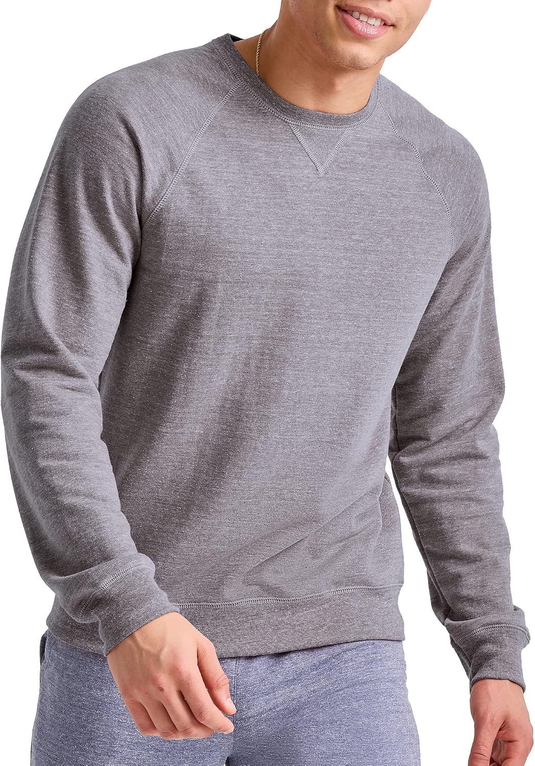 Men's French Terry Sweatshirt, Tri-Blend Crewneck Sweatshirt for Men